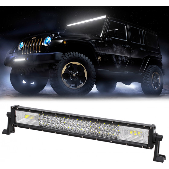 GloboStar PRO Series ����� ���� - Straight TRI-ROW 7D ��� ���������� & ������� LED CREE XBD 270W 27000lm 15� & 60� DC 10-30V ��������� IP65 ����� ����� 6000K - (85482)