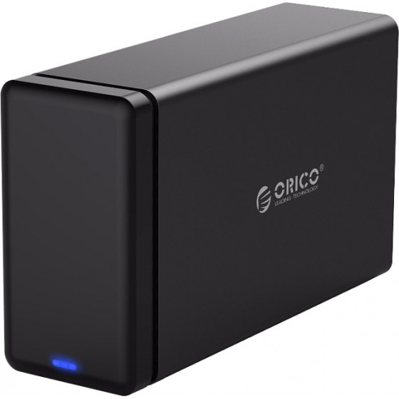 Orico ��������� ���� ��� 2x 3.5 HDD NS200RU3 USB3.0 5Gbps 32TB ����� - (NS200RU3-EU-BK-BP)