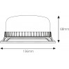 Amio ����� W03B 12V/24V 36LED ������� (3 �����) ��������� IP56 136X68MM - 1 ���. - (02296)