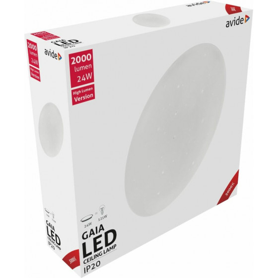 Avide LED Ceiling Lamp Oyster Gaia 24W 380*105mm WW 3000K - (ACLO38WW-24W-GAI)