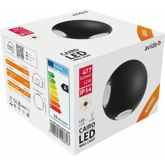Avide Outdoor Wall Lamp Cairo 4 Way LED 12W NW IP54 - (AOLW12WLED-CAIRO)