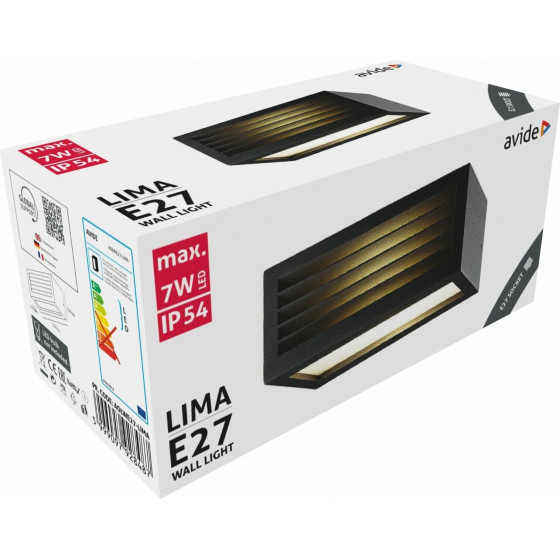 Avide Outdoor Wall Lamp Lima 1xE27 IP54 - (AOLWE27-LIMA)