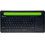 MediaRange Rechargeable Wireless Multi Device Bluetooth Keyboard with 78 keys, touchpad & Tablet slot (Black) - (MROS131-GR)