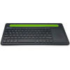 MediaRange Rechargeable Wireless Multi Device Bluetooth Keyboard with 78 keys, touchpad & Tablet slot (Black) - (MROS131-GR)