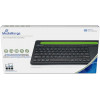 MediaRange Rechargeable Wireless Multi Device Bluetooth Keyboard with 78 keys, touchpad & Tablet slot (Black) - (MROS131-GR)