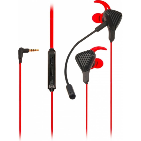 Celly Gaming Stereo Earphones Black Red - (CYBERWIREDBK)