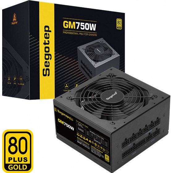 Segotep GM750W GP Series 80 Plus Certified Gaming Full modular Power Supply with Silent 120mm fan - (313011002930)
