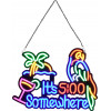 GloboStar ��������� ������� ������� �������� NEON LED �������� ITS 5:00 SOMEWHERE PARROT 30W AC 230V �� �������� On/Off ��� - ������� - ������� - ������� - ������� - (85854)