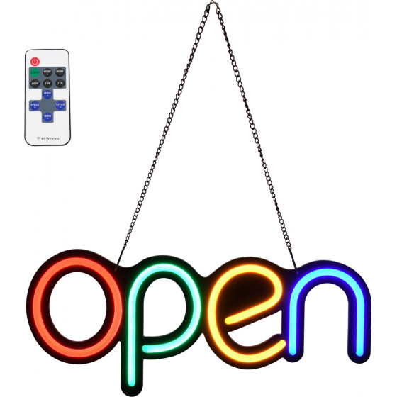 GloboStar ��������� ������� ������� �������� NEON LED �������� Animated OPEN 30W AC 230V �� �������� On/Off ��� �������� ����������� IR ������� - ������� - ������� - ������� - (85856)