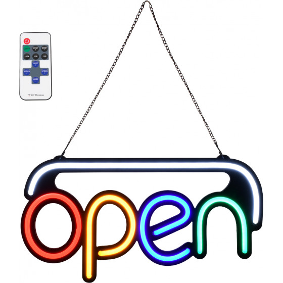 GloboStar ��������� ������� ������� �������� NEON LED �������� Animated OPEN 30W AC 230V �� �������� On/Off ��� �������� ����������� IR ����� - ������� - ������� - ������� - ������� - (85859)