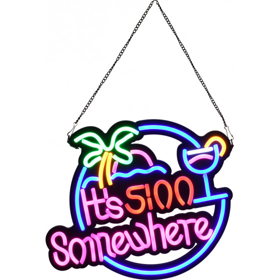 GloboStar ��������� ������� ������� �������� NEON LED �������� ITS 5:00 SOMEWHERE 30W AC 230V �� �������� On/Off ��� - ������� - ������� - ������� - ������� - (85853)