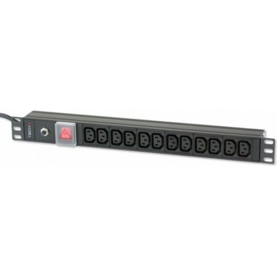 Techly Professional Techly I-CASE STRIP-12C - ��������� ��� Rack 19inch 12 ������ VDE �� ����� C20