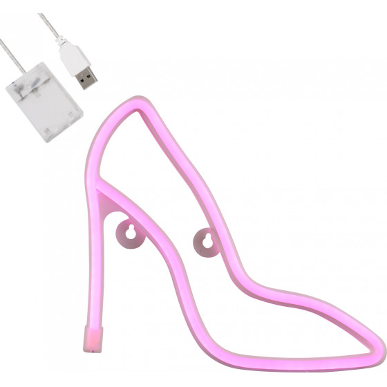 GloboStar ��������� ������� ������� �������� NEON LED �������� WOMEN SHOES 5W �� ������� ����������� USB - ��������� 3xAAA (��� ���������������) - ��� - (78577)