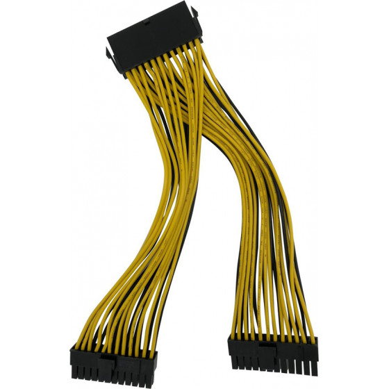 Powertech ������� �������� 24pin �� 2x 24pin , 0.20m - (CAB-W042)