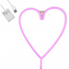 GloboStar ��������� ������� ������� �������� NEON LED �������� HEART LINE 5W �� ������� ����������� USB - ��������� 3xAAA (��� ���������������) - ��� - (78593)
