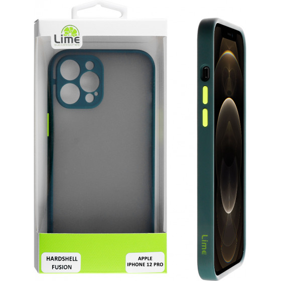 Lime ���� Iphone 12 PRO 6.1 Hardshell Fusion Camera Guard Dark Green With Yellow Keys