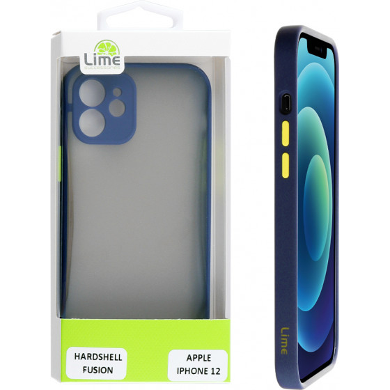 Lime ���� Iphone 12 6.1 Hardshell Fusion Camera Guard Blue With Yellow Keys