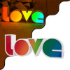 GloboStar �������� ����������� ������������ ��������� LED �������� RAINBOW LOVE 2W �� �������� On/Off & ������� ����������� USB - ��������� 3xAAA (��� ���������������) ����� ����� 6000K - (76551)