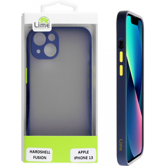 Lime ���� iPhone 13 6.1 Hardshell Fusion Camera Guard Blue With Yellow Keys