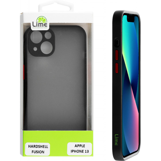 Lime ���� iPhone 13 6.1 Hardshell Fusion Camera Guard Black With Red Keys