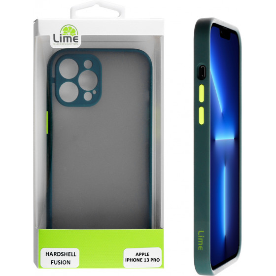 Lime ���� Iphone 13 PRO 6.1 Hardshell Fusion Camera Guard Dark Green With Yellow Keys