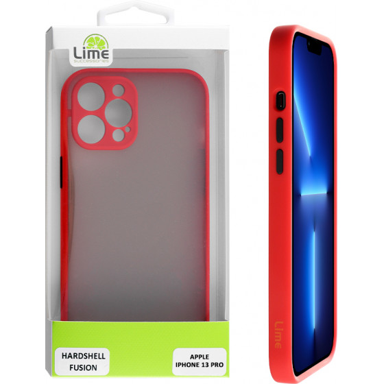Lime ���� Iphone 13 PRO 6.1 Hardshell Fusion Camera Guard Red With Black Keys