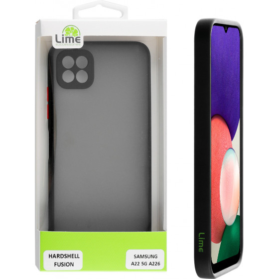 Lime ���� Samsung A22 5G A226 6.6 Hardshell Fusion Camera Guard Black With Red Keys