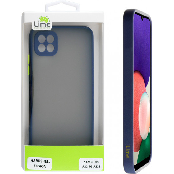 Lime ���� Samsung A22 5G A226 6.6 Hardshell Fusion Camera Guard Blue With Yellow Keys