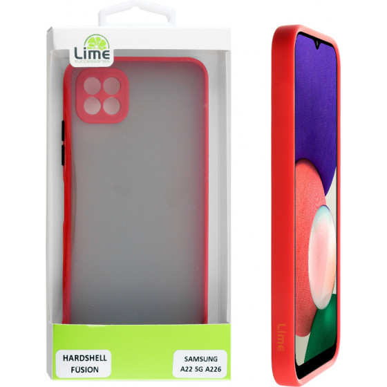 Lime ���� Samsung A22 5G A226 6.6 Hardshell Fusion Camera Guard Red With Black Keys
