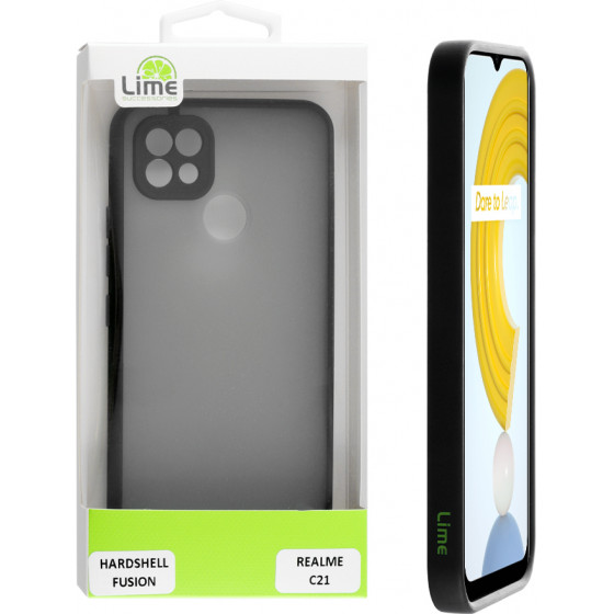 Lime ���� Realme C21 6.5 Hardshell Fusion Camera Guard Black With Black Keys