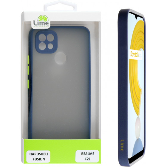 Lime ���� Realme C21 6.5 Hardshell Fusion Camera Guard Blue With Yellow Keys