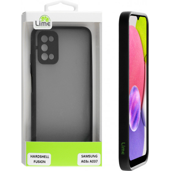 Lime ���� Samsung A03s A037 6.5 Hardshell Fusion Camera Guard Black With Black Keys - (5205308301575)