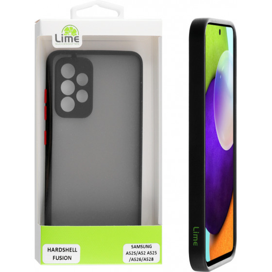 Lime ���� Samsung A52S/A52 A525/A526/A528 6.5 Hardshell Fusion Camera Guard Black With Red Keys