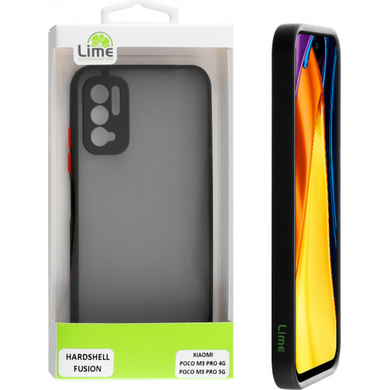 Lime ���� Xiaomi Poco M3 Pro 4G/Poco M3 Pro 5G 6.5 Hardshell Fusion Camera Guard Black With Red Keys - (5205308300653)