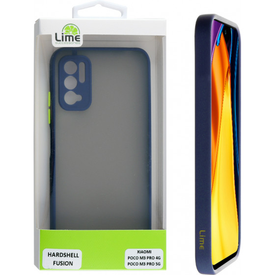 Lime ���� Xiaomi Poco M3 Pro 4G/Poco M3 Pro 5G 6.5 Hardshell Fusion Camera Guard Blue With Yellow Keys - (5205308300660)