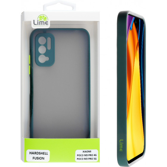 Lime ���� Xiaomi Poco M3 Pro 4G/Poco M3 Pro 5G 6.5 Hardshell Fusion Camera Guard Dark Green With Yellow Keys - (5205308300677)