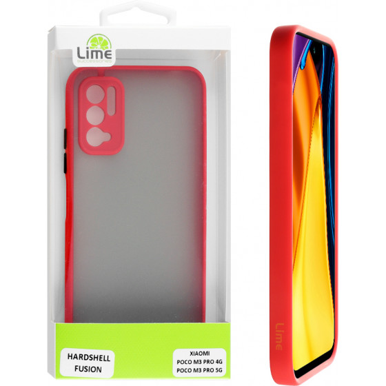 Lime ���� Xiaomi Poco M3 Pro 4G/Poco M3 Pro 5G 6.5 Hardshell Fusion Camera Guard Red With Black Keys - (5205308300684)