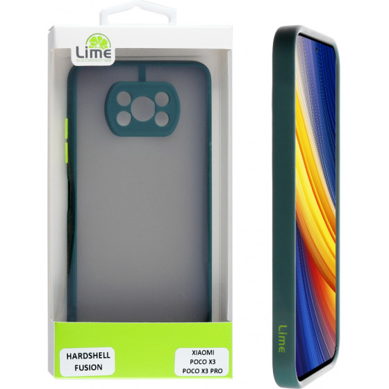 Lime ���� Xiaomi Poco X3/Poco X3 Pro 6.67 Hardshell Fusion Camera Guard Dark Green With Yellow Keys - (5205308300714)