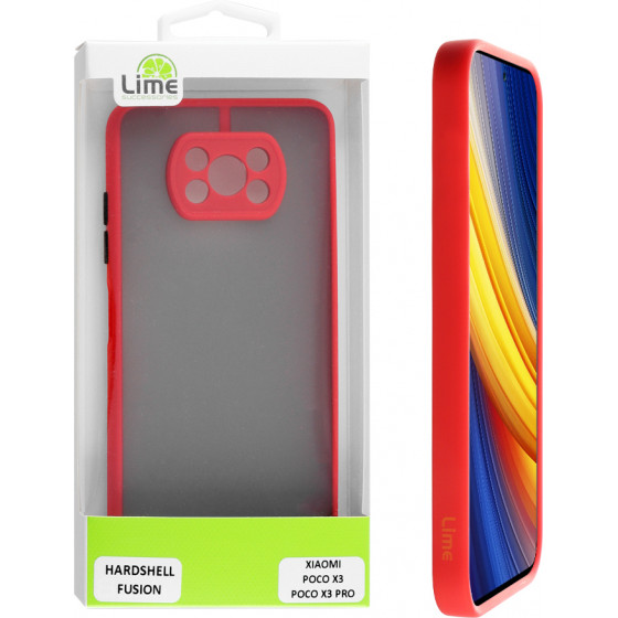 Lime ���� Xiaomi Poco X3/Poco X3 Pro 6.67 Hardshell Fusion Camera Guard Red With Black Keys - (5205308300721)