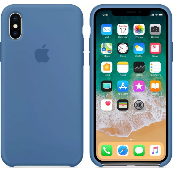 Apple ���� Iphone XS/X Silicone Cover Denim Blue - (MRG22ZM/A)