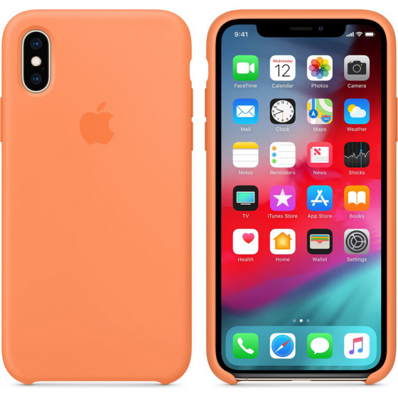 Apple ���� Iphone XS/X Silicone Cover Papaya - (MVF22ZM/A)