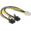 DeLock ������� PCIe 6pin �� 2x 8pin 30cm - (83433)