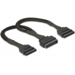 DeLock ������� SATA 15pin �� 2x SATA 15pin , 0.25m, ����� - (60135)