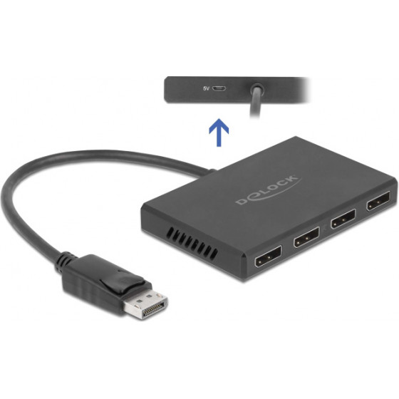 DeLock splitter DisplayPort 1.4 �� 4x DisplayPort , Dual Mode, 4K - (87794)