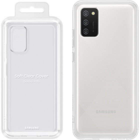 Samsung ���� A03s A038 6.5 Soft Clear Cover Transparent Packing - (EF-QA038TTEGEU)