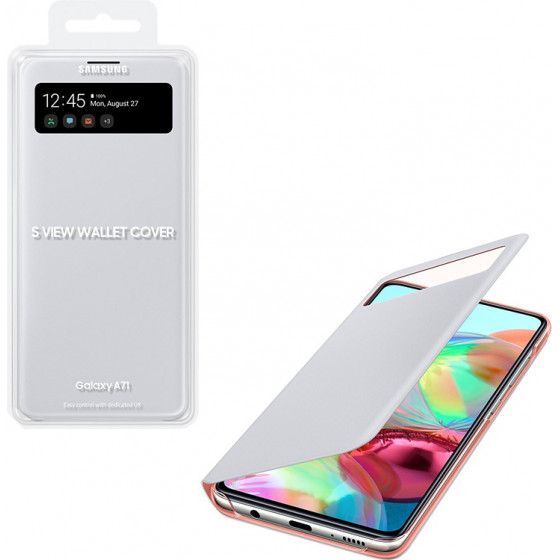 Samsung ���� A71 A715 S View Wallet Cover EF-EF-EA715PWEGEU White - (EF-EA715PWEGEU)
