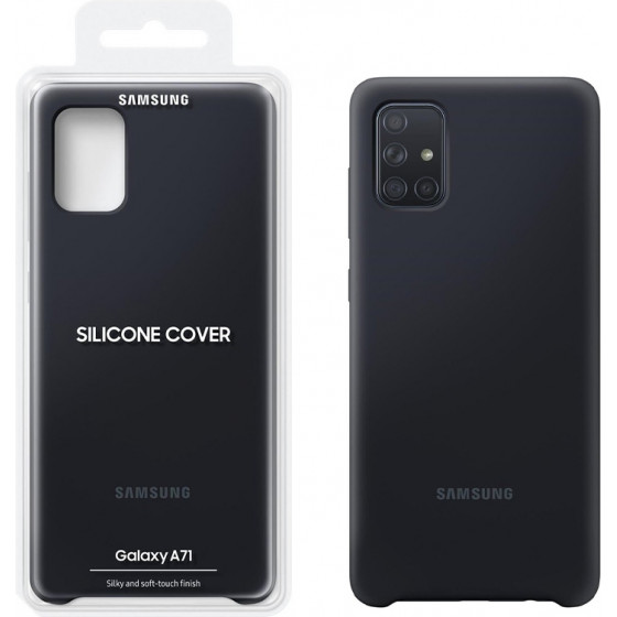 Samsung ���� A71 A715 Silicone Cover Black - (EF-PA715TBEGEU)