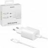 Samsung Travel TYPE C 5V 3A/9V 2.77A/11V 2.25A 25W Fast Charge+USB Data TYPE C To TYPE C White - (EP-TA800XWEGWW)