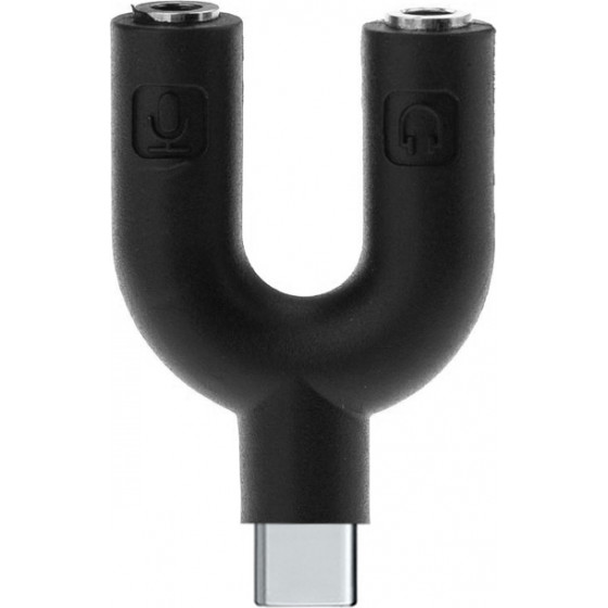 Powertech ���������� USB Type-C �� 2x 3.5mm ������ - (CAB-J052)