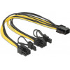 Powertech ������� PCIe 6pin �� 2x 8pin 30cm - (CAB-W044)